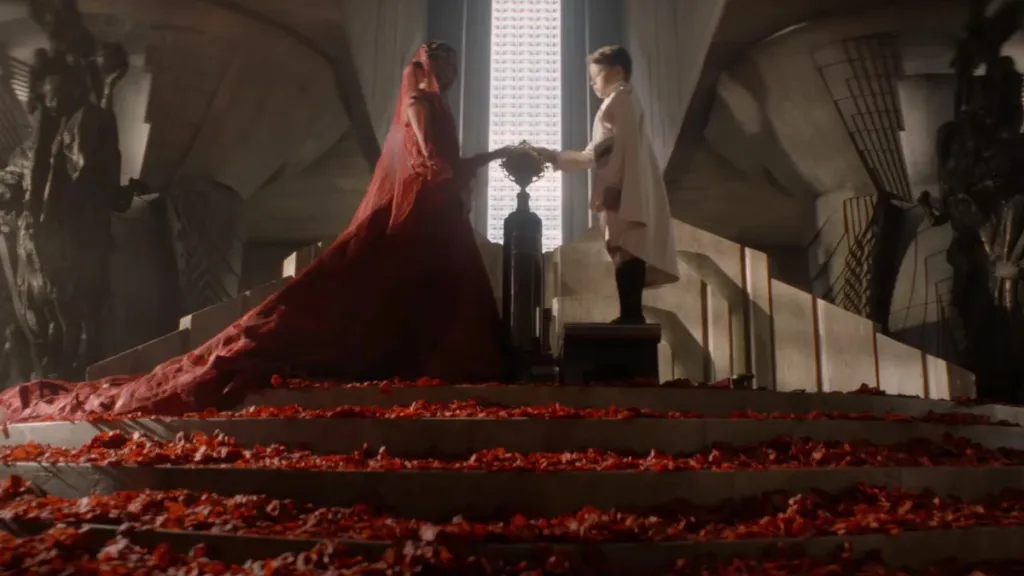 A marriage ceremony between the Corrinos