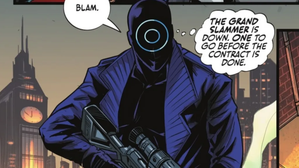 Onomatopoeia with his sniper rifle