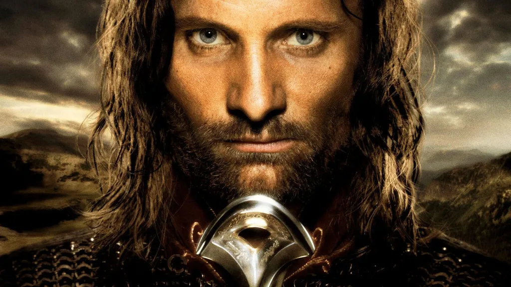 Viggo Mortensen as Aragorn in Peter Jackson's Thee Lord of thee Rings Return of the King