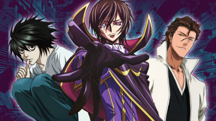 lelouch from code geass, aizen from bleach and L aka Lawliet from Death Note