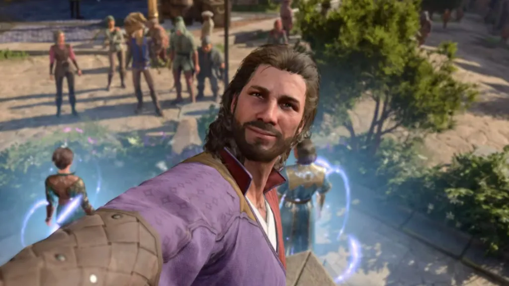 Gale Taking a Selfie in BG3 Photo Mode