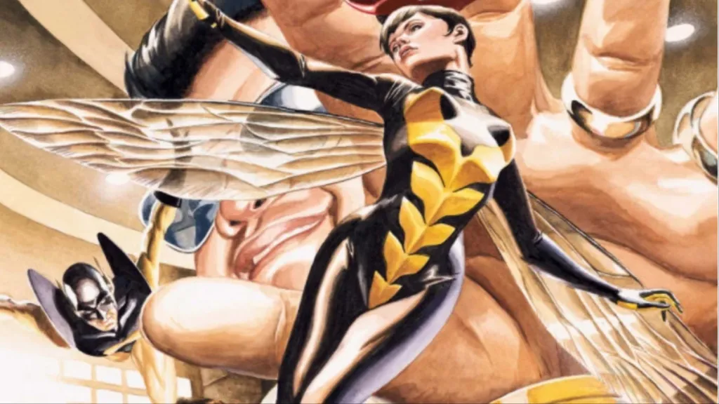 The Wasp and Yellow Jacket shrunk down in a casino from Avengers (Vol. 3) #71