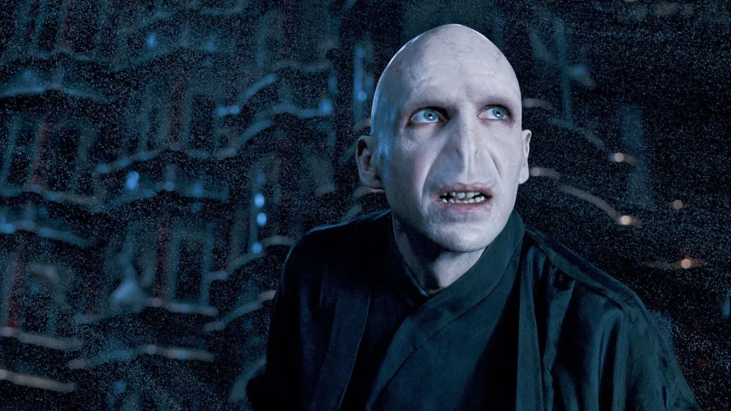 Ralph Fiennes as Voldemort in Harry Potter