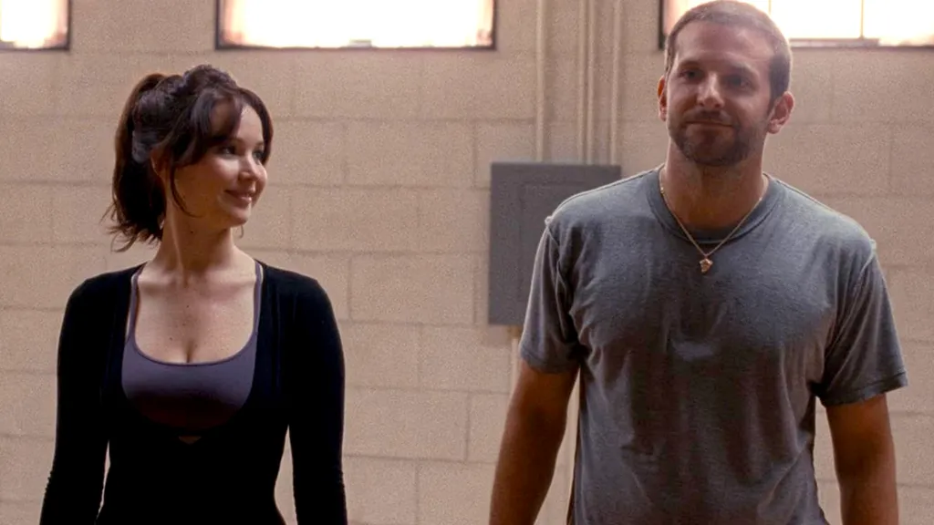 Jennifer Lawrence and Bradley Cooper in Silver Linings Playbook
