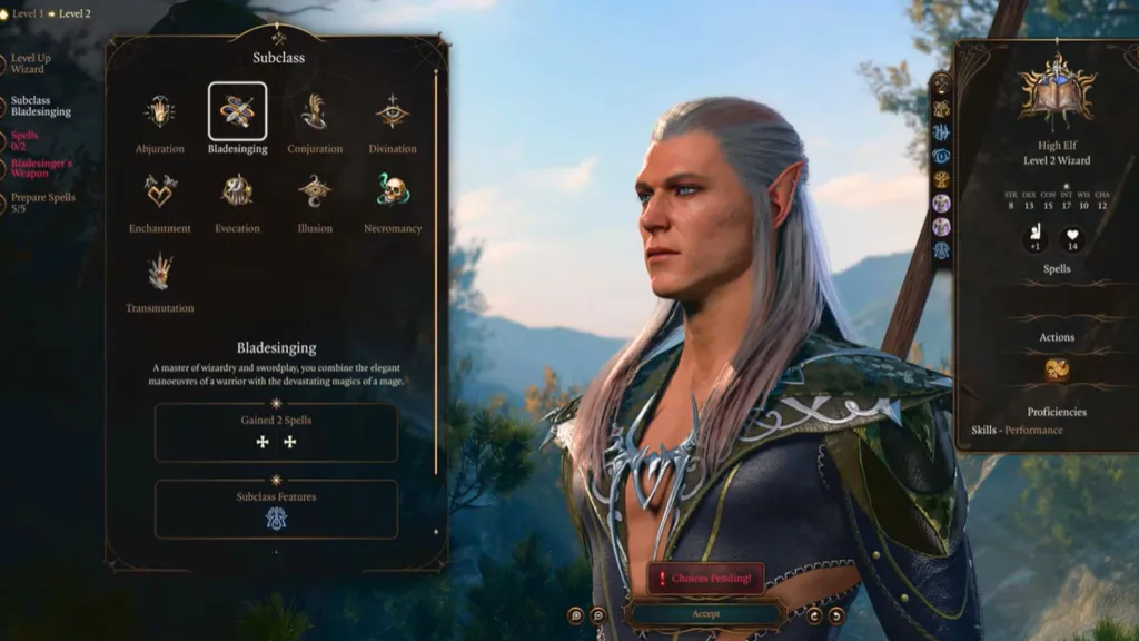 Bladesinging Wizard BG3