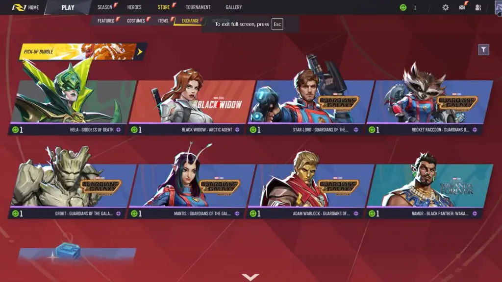 Marvel Rivals PIck-Up Bundle Costume Coin Skins Pt. 1