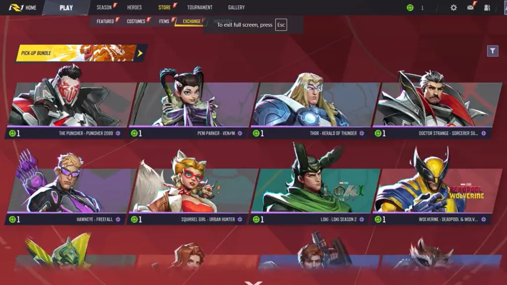 Marvel Rivals Pick-Up Bundle Costume Coin Skins Pt. 2