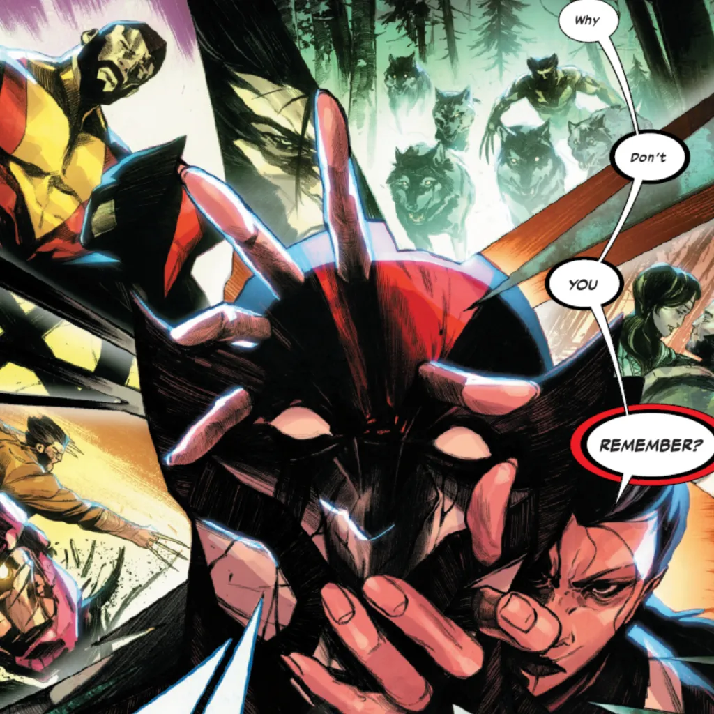 Ultimate Wolverine's memories, featuring Colossus, a Sentinel, and Kitty Pryde