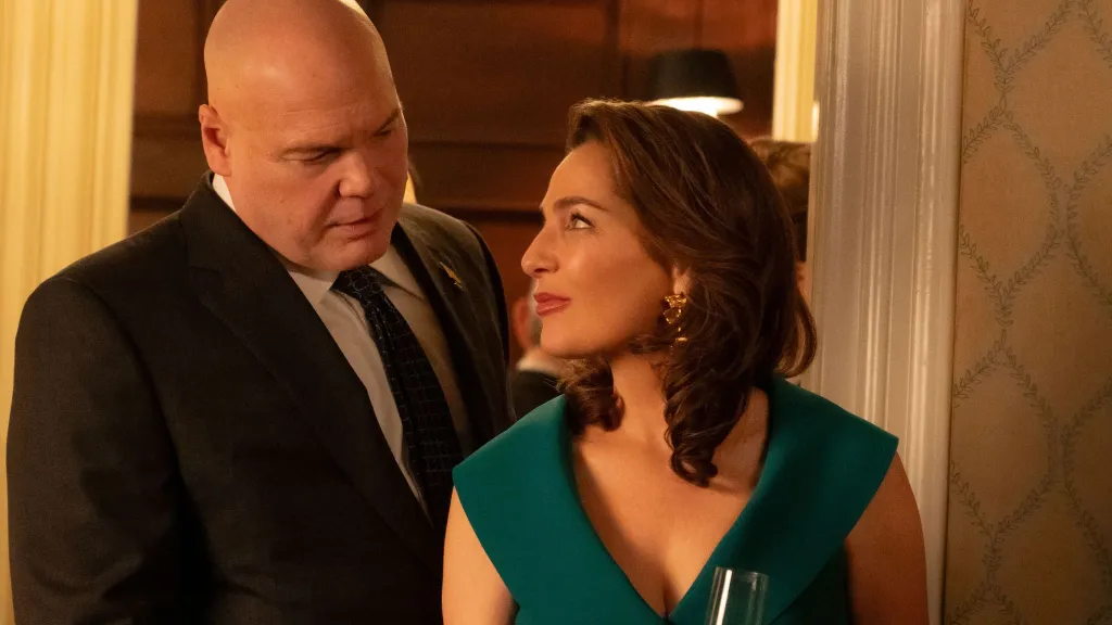 Vincent D'Onofrio as Wilson Fisk and Ayelet Zurer as Vanessa Fisk in Daredevil Born Again