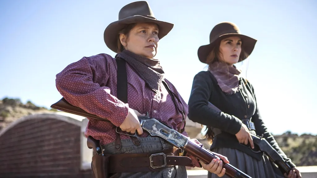 Merritt Wever and Michelle Dockery in Godless