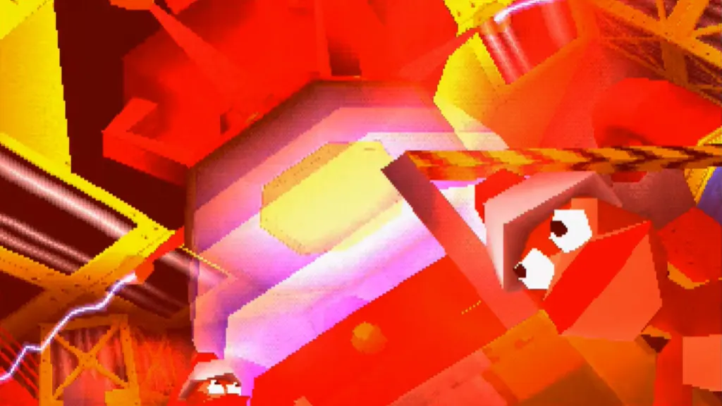 The Apes looking at the time travel device flashing red behind them