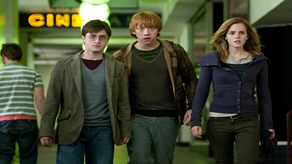Daniel Radcliffe, Rupert Grint, and Emma Watson in "Harry Potter and the Deathly Hallows, Part One."