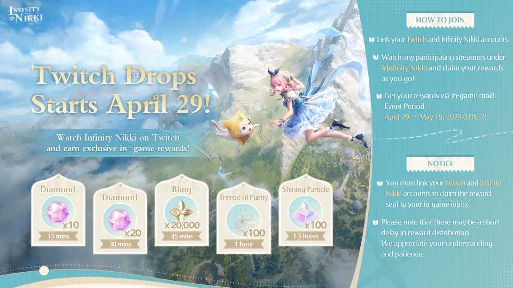 Infinity Nikki Twitch Drop Free Items