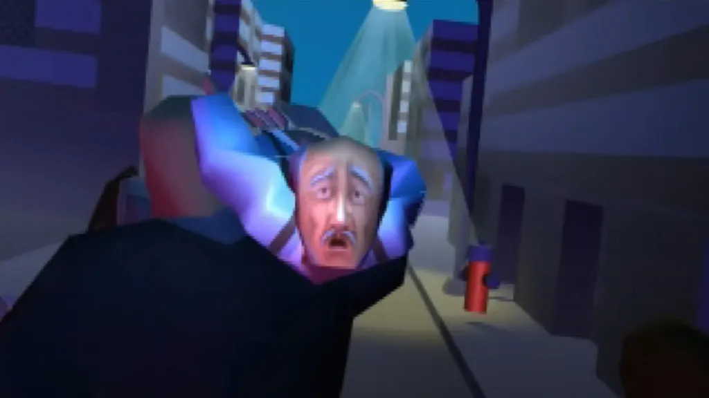 Jackie Chan's grandfather being carried on the shoulder of a tall thug