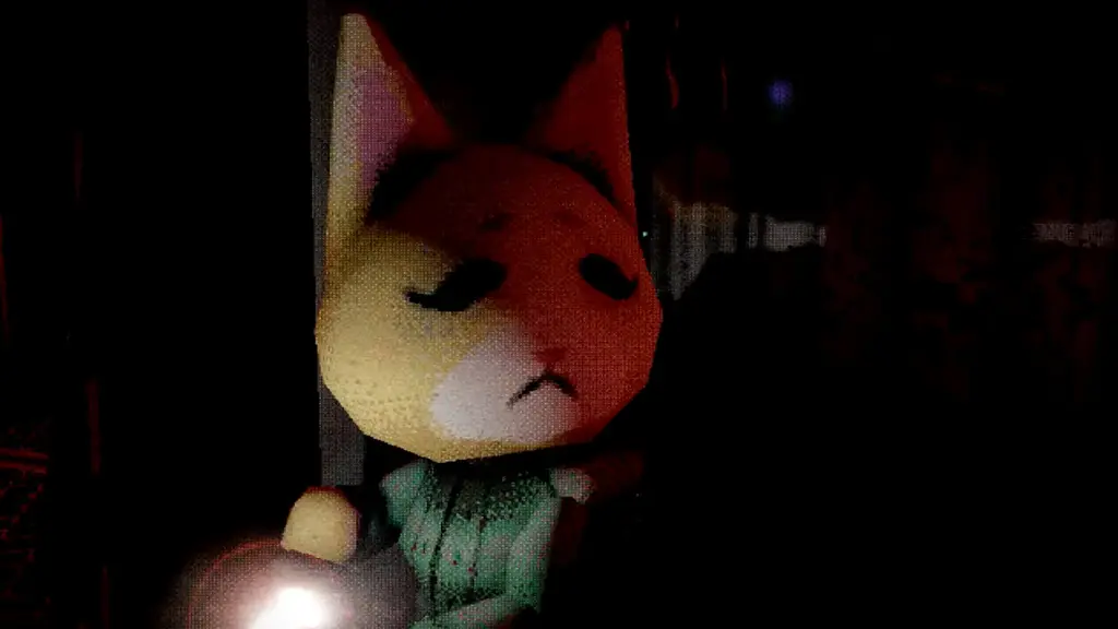 A close up of Haneko looking behind her