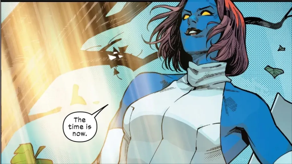 Mystique standing in the sunlight