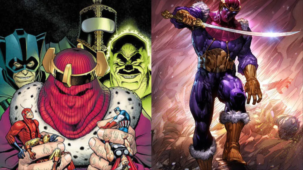 A split image of Heinirch and Helmut Zemo