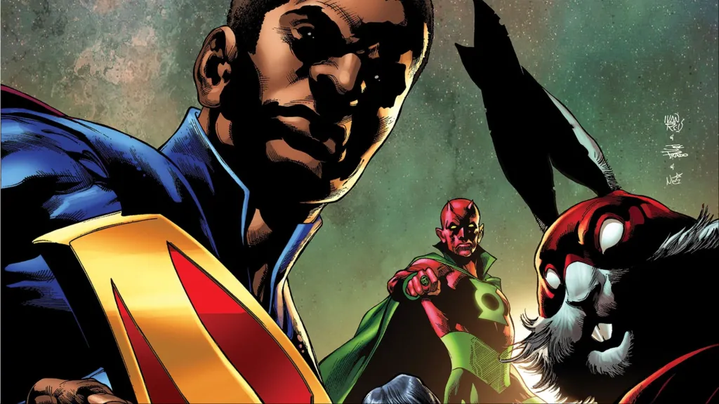 Earth-22 Superman, Abin Sur, and Captain Carrot standing together