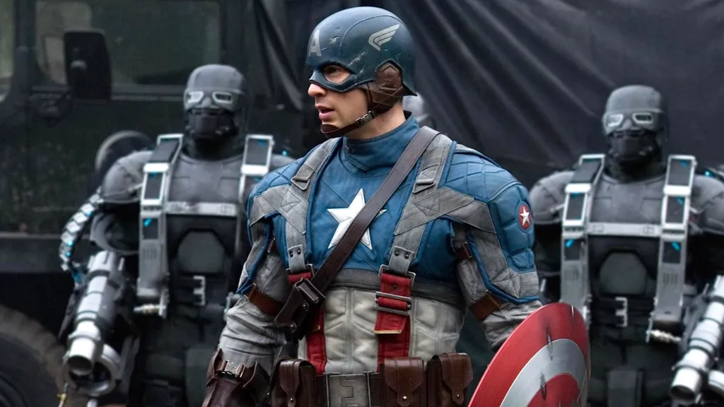 Chris Evans as Steve Rogers in Captain America: The First Avenger