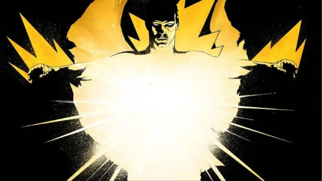 The Sentry glowing with golden energy