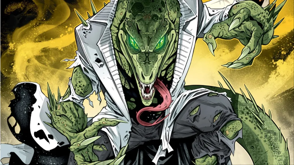 The Lizard crouching and hissing, seemingly ready to strike