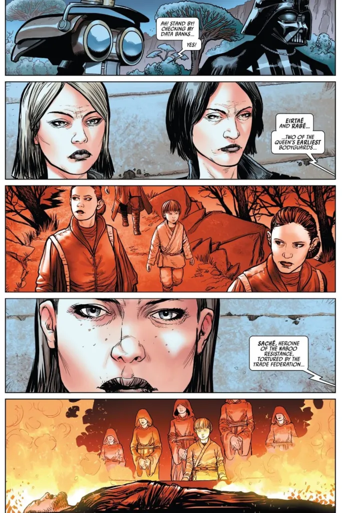 Padme's handmaidens in Darth Vader (2020) comic