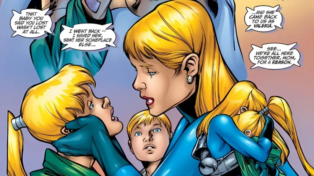 Franklin Richards saves Valeria during childbirth