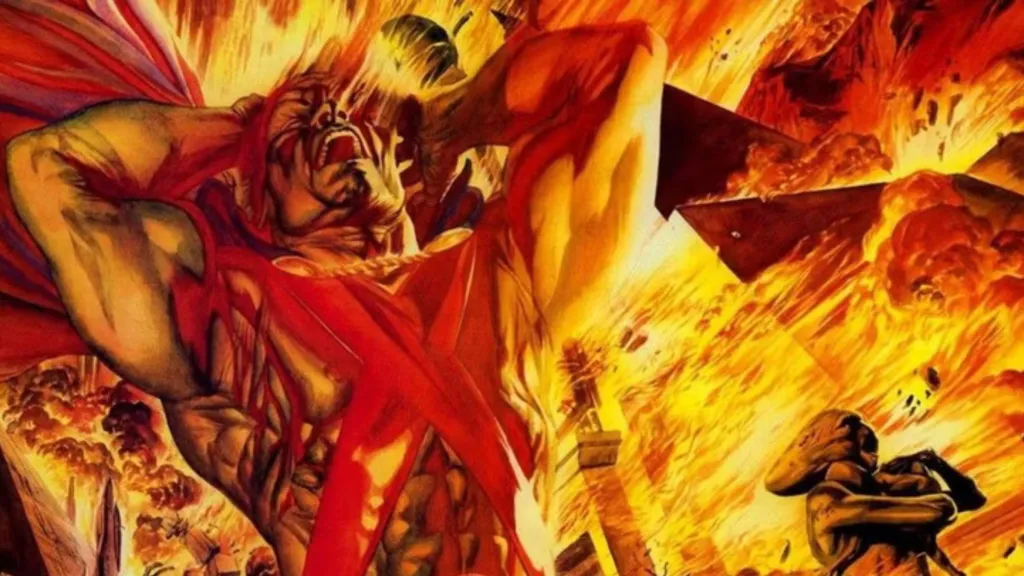 Martian Manhunter caught in fire