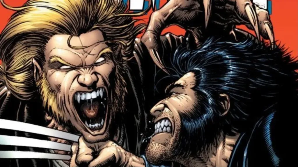 Wolverine battling Sabretooth