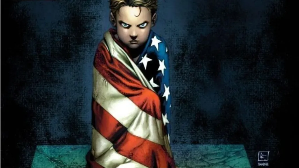 Young Hyperion wearing a American flag