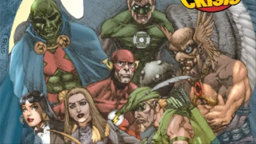 Martian Manhunter, Hal Jordan, Wally West, Hawkman, Green Arrow, Black Canary, and Zatanna