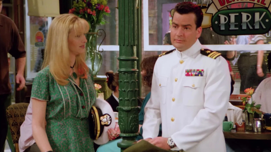 Charlie Sheen and Phoebe in Friends