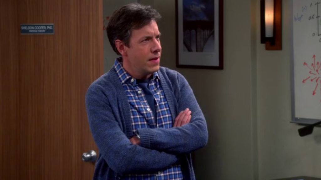 Barry Kripke with arms folded in The Big Bang Theory