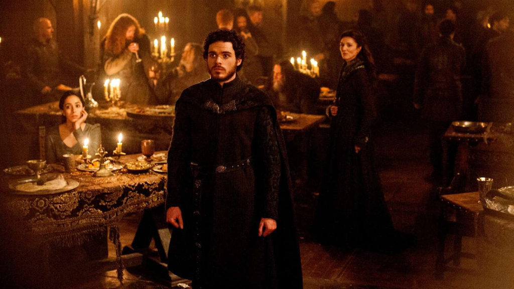 Robb Stark and Catelyn Stark at the Red Wedding in Game of Thrones