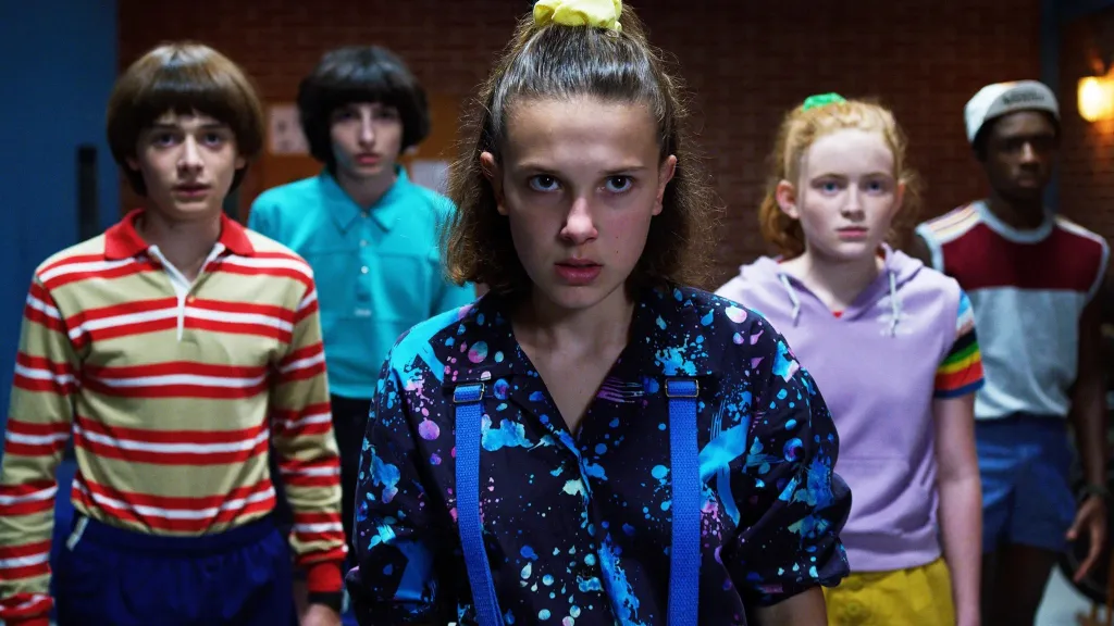 Will, Mike, Eleven, Max, and Lucas in Stranger Things