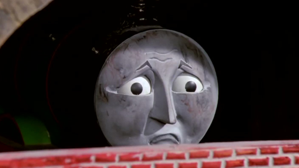 Henry being bricked into a tunnel in Thomas the Tank Engine