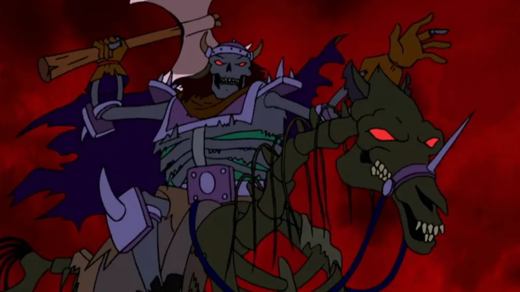 Windmill vandal riding horse in Courage the Cowardly Dog