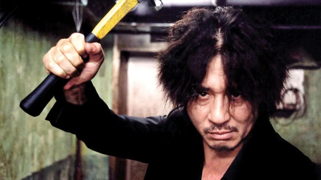 Choi Min-sik as Oh Dae-su in Oldboy hallway fight scene