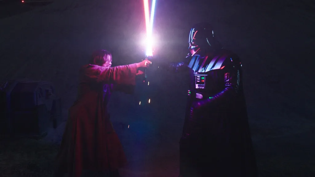 Obi-Wan fighting Darth Vader in Obi-Wan Kenobi