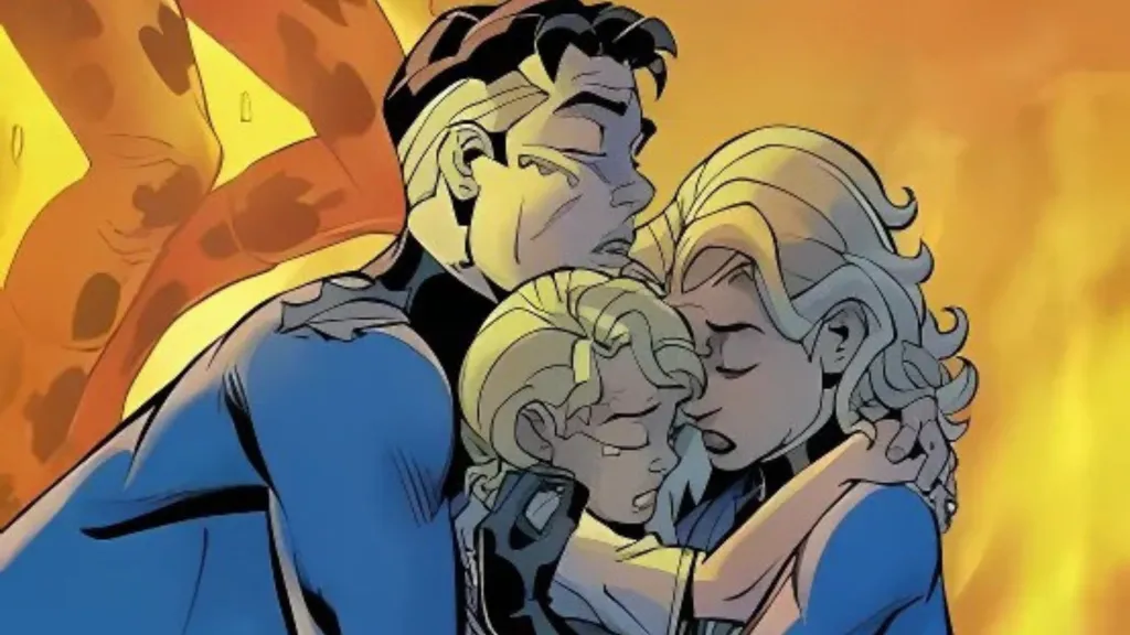 Reed Richards and Susan Storm with Franklin