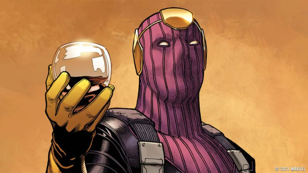 Baron Zemo holding a glass of wine
