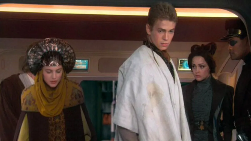 Padme and Anakin in Star Wars: Attack of the Clones