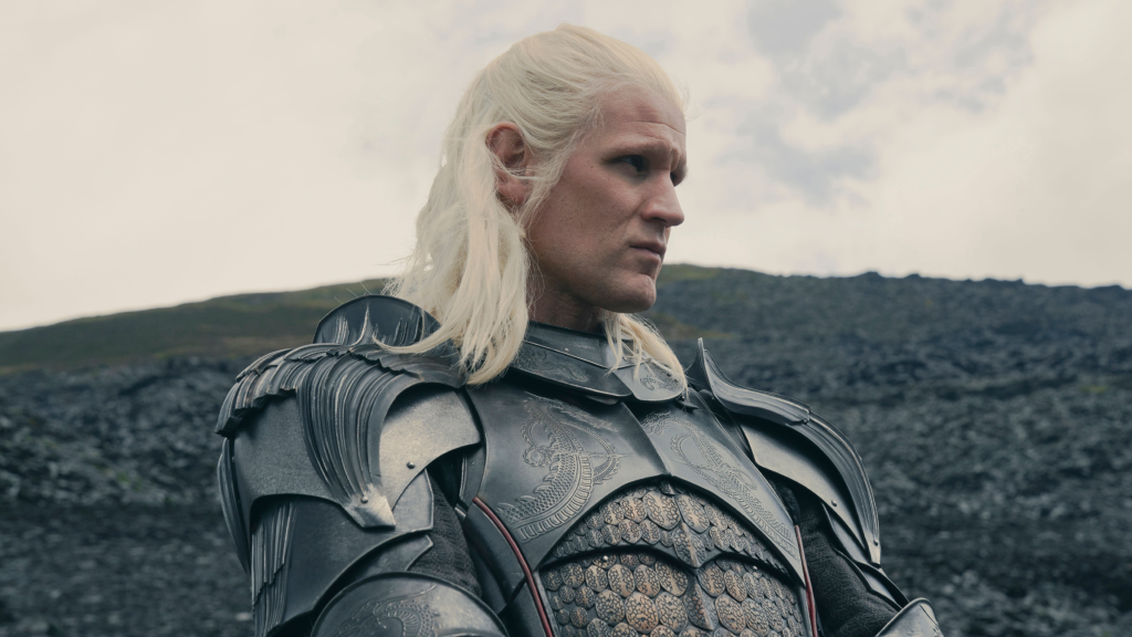 Daemon Targaryen (Matt Smith) wearing armor in House of the Dragon