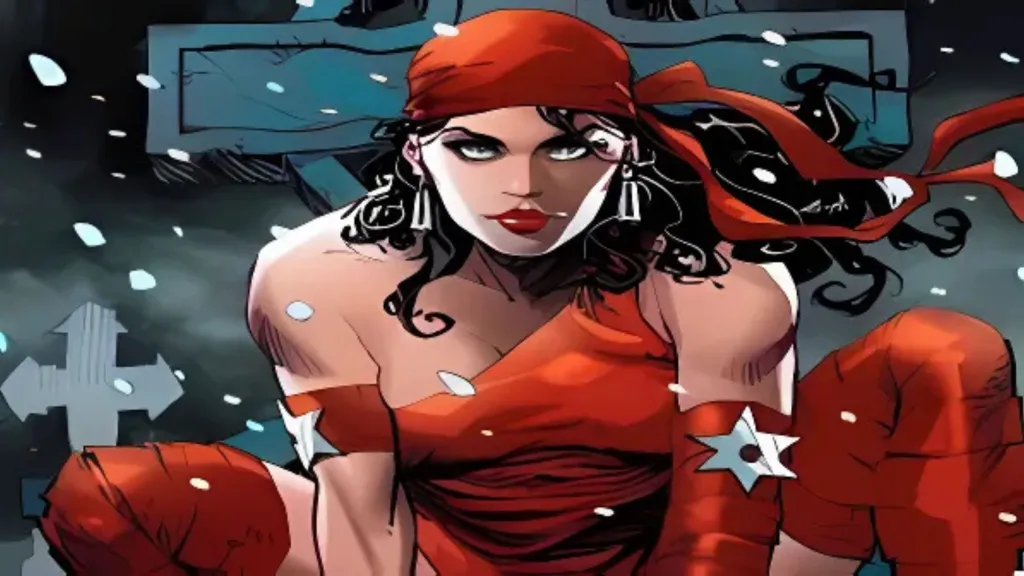 Elektra in front of her grave