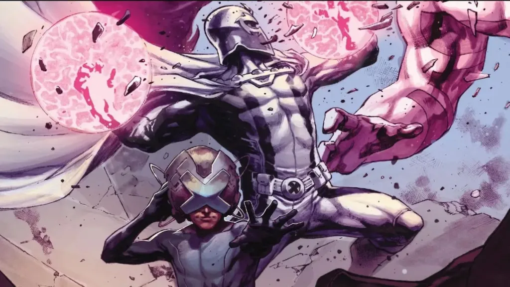 Magneto fighting with Professor X