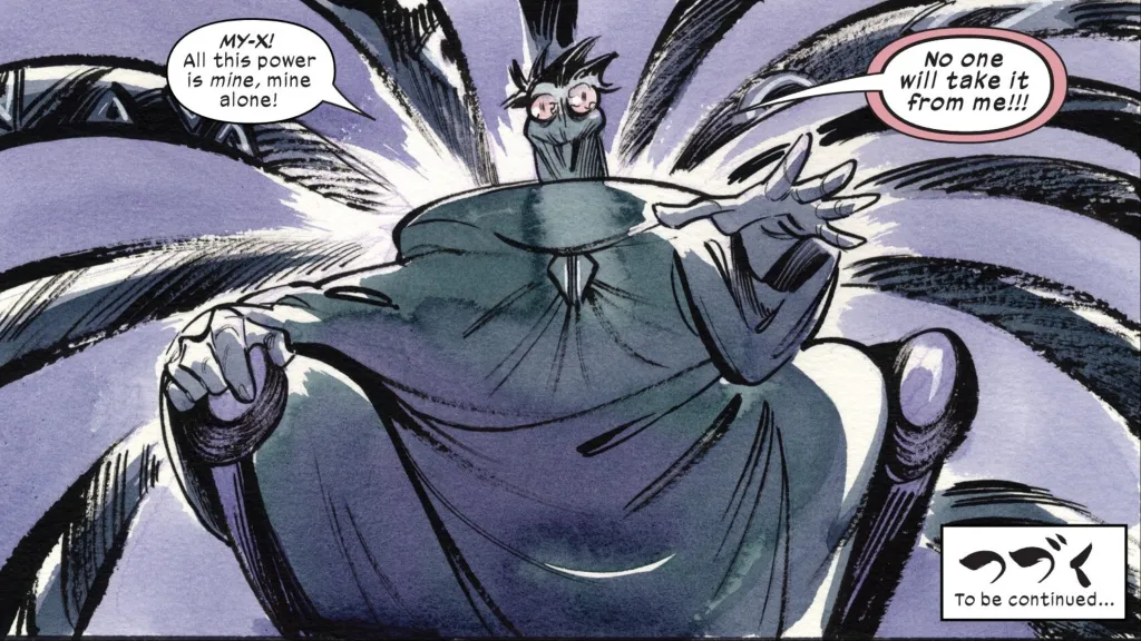 The Maester on his throne reaching towards the reader