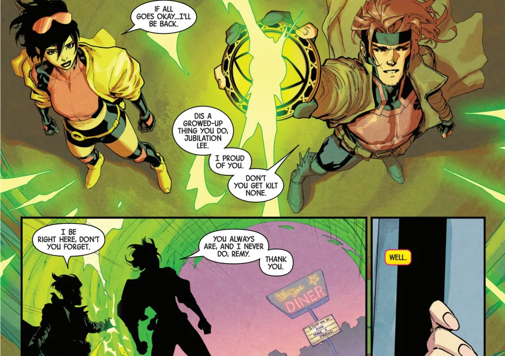 Gambit sending Jubilee to a diner in Westchester