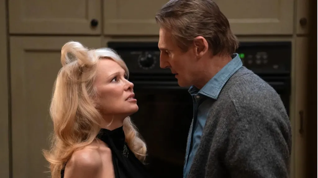 Liam Neeson and Pamela Anderson in The Naked Gun