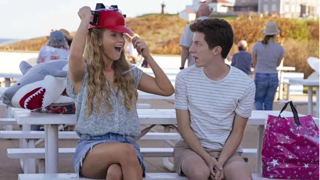 Jennifer Lawrence and Andrew Barth Feldman in No Hard Feelings