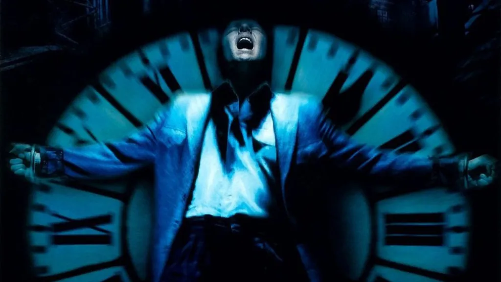 The poster for 1990s sci-fi movie Dark City